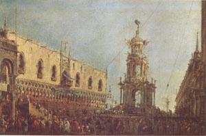 Francesco Guardi The Doge Takes Part in the Festivities in the Piazzetta on Shrove Tuesday (mk05) Spain oil painting art